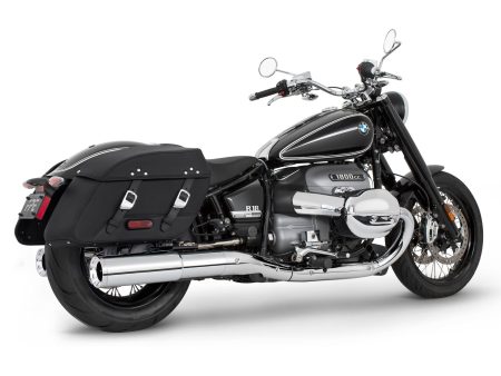 4.5in. Two-Step Slip-On Mufflers - Chrome with Chrome Straight Tips. Fits BMW R-18 Classic 2021up. FREEDOM PERFORMANCE EXHAUST