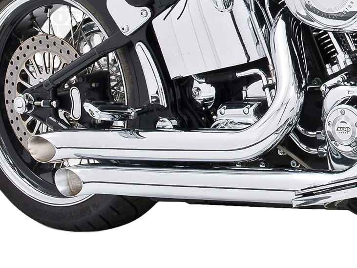 Declaration Turnouts Exhaust - Chrome. Fits Softail 1986-2017. FREEDOM PERFORMANCE EXHAUST - Image 2