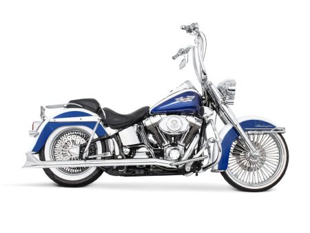33in. True Dual SharkTail Exhaust - Chrome. Fits Softail 1997-2006. FREEDOM PERFORMANCE EXHAUST