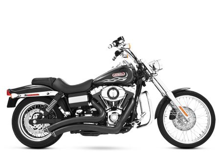 Sharp Curve Radius Exhaust - Black with Black End Caps. Fits Dyna 2006-2017. FREEDOM PERFORMANCE EXHAUST