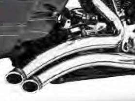 Sharp Curve Radius Exhaust - Chrome with Chrome End Caps. Fits Touring 1995-2016 FREEDOM PERFORMANCE EXHAUST