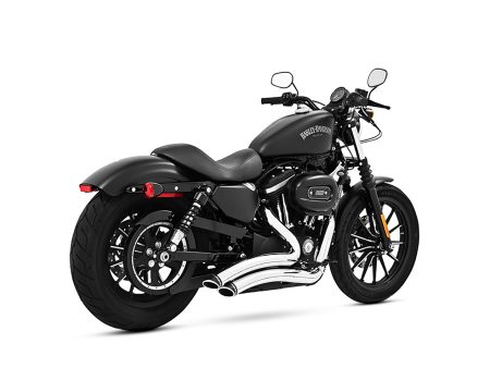 Sharp Curve Radius Exhaust - Chrome with Chrome End Caps. Fits Sportster 2004-2021 FREEDOM PERFORMANCE EXHAUST