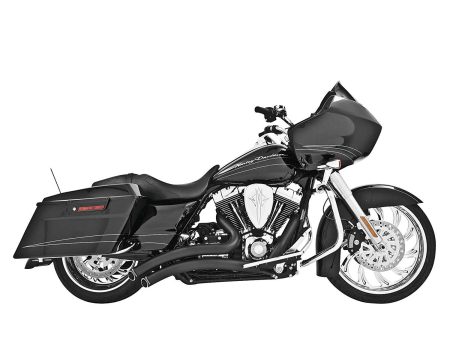 Sharp Curve Radius Exhaust - Black with Black End Caps. Fits Touring 2017up. FREEDOM PERFORMANCE EXHAUST