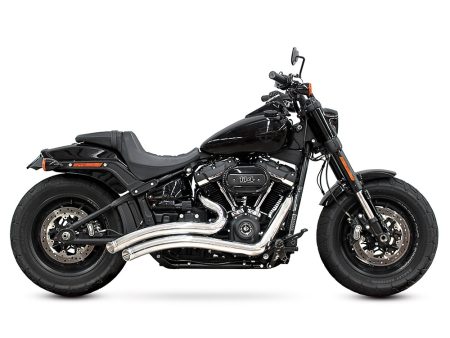 Sharp Curve Radius Exhaust - Chrome with Chrome End Caps. Fits Softail 2018up. FREEDOM PERFORMANCE EXHAUST