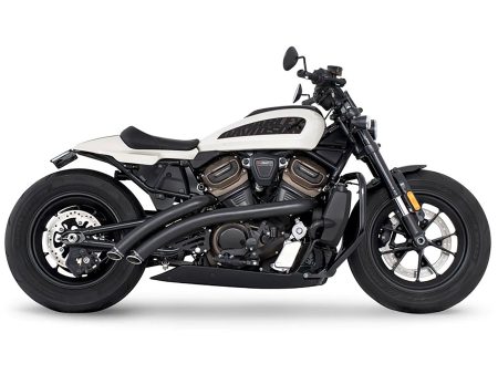 Radical Radius Exhaust - Black with Black End Caps. Fits Sportster S 2021-2023 FREEDOM PERFORMANCE EXHAUST