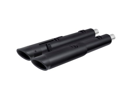 4.5in. Slip-On Mufflers - Black with Black Slash End Caps. Fits Indian Big Twin 2014up with Hard Saddle Bags. FREEDOM PERFORMANCE EXHAUST