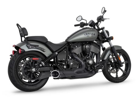 Combat 2-into-1 Exhaust - Black with Black End Cap. Fits Indian Cruiser 2022up FREEDOM PERFORMANCE EXHAUST