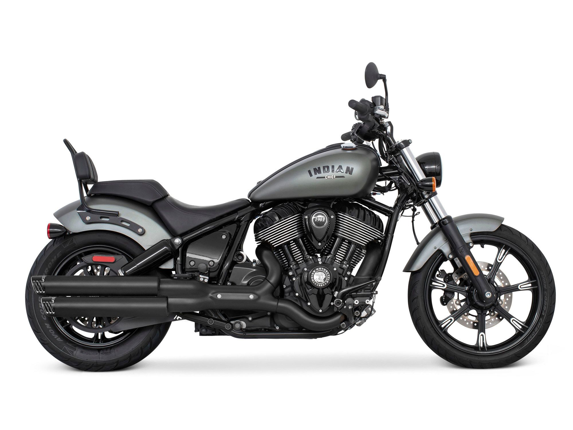 3.25in. Slip-On Mufflers - Black with Black Racing End Caps. Fits Indian Cruiser 2022up FREEDOM PERFORMANCE EXHAUST - Image 2