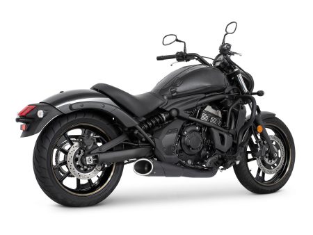 Combat Shorty 2-into-1 Exhaust - Black with Black End Cap. Fits Kawasaki Vulcan 'S' 650cc 2015up. FREEDOM PERFORMANCE EXHAUST