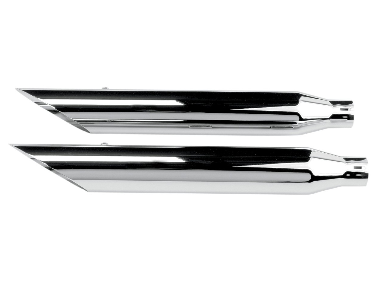 3in. HP-Plus Slash Cut Slip-On Mufflers - Chrome. Fits Softail Deuce 2007 & Fat Boy 2007-2017. Khrome Werks - Image 2