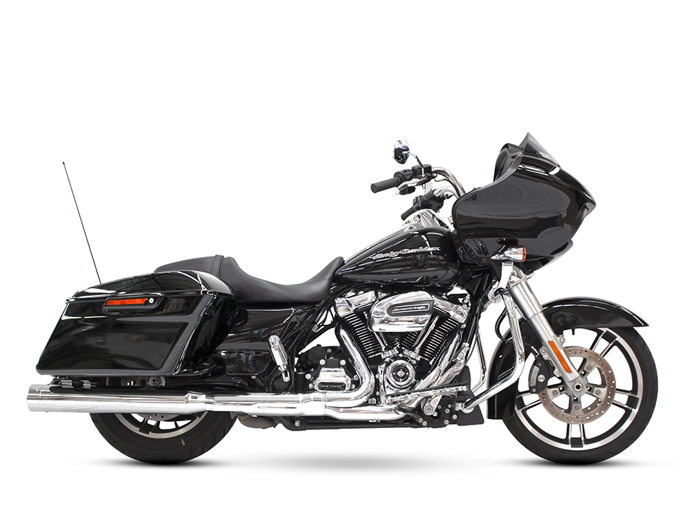 4in. Slip-On Mufflers - Chrome with Chrome End Caps. Fits Touring 2017up. RINEHART EXHAUST