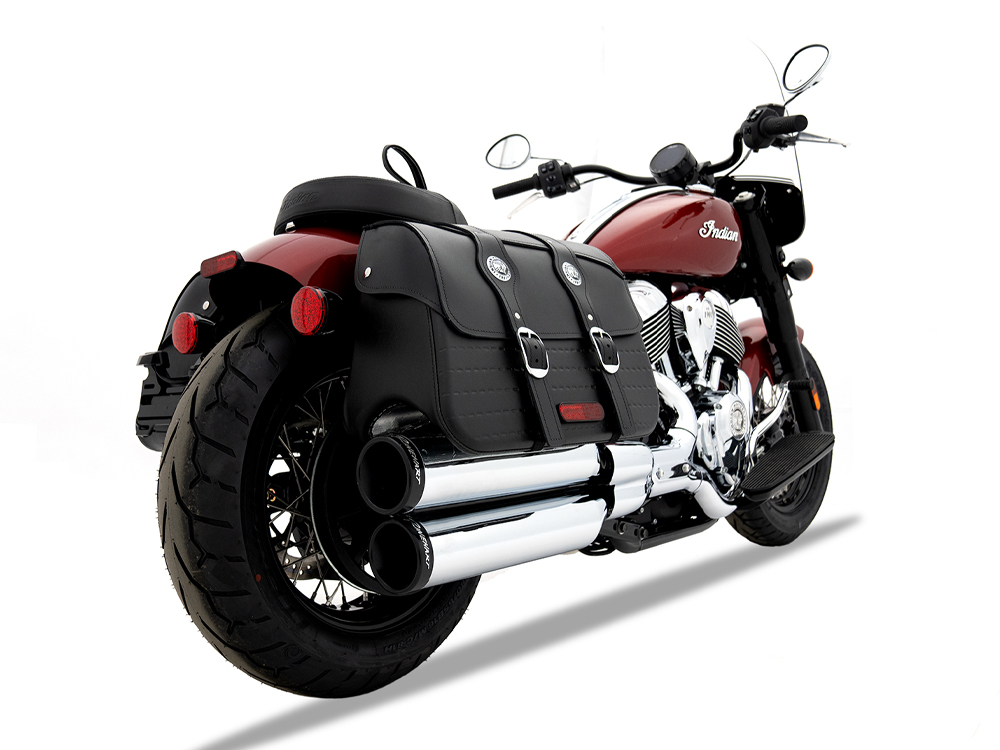 4in. Slip-On Mufflers - Chrome with Black End Caps. Fits Indian Cruiser 2022up RINEHART EXHAUST - Image 2