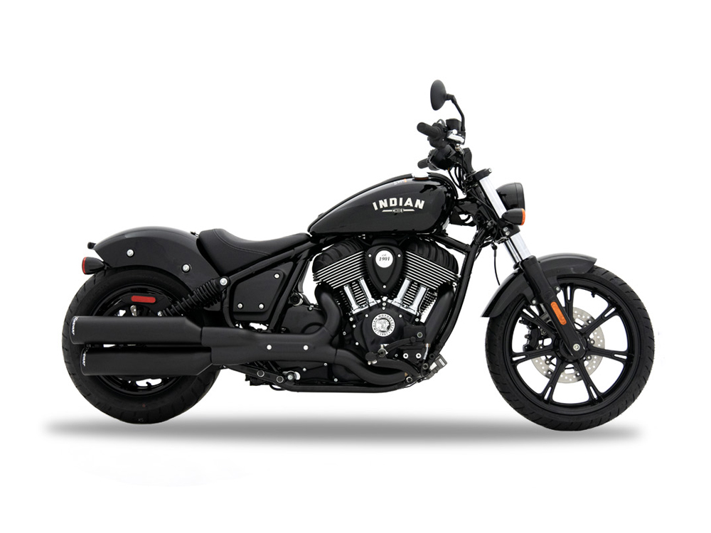 4in. Slip-On Mufflers - Black with Black End Caps. Fits Indian Cruiser 2022up RINEHART EXHAUST