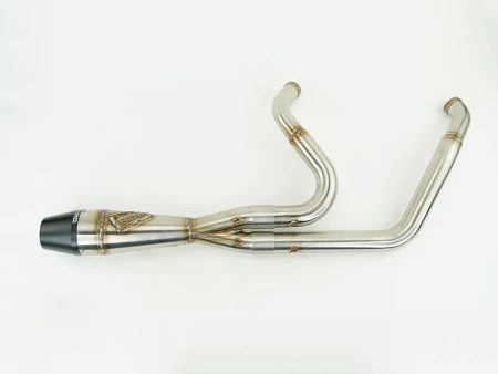 Shorty 2-into-1 Exhaust with Billet End Cap - Stainless Steel. Fits Touring 2017up. Sawicki Speed