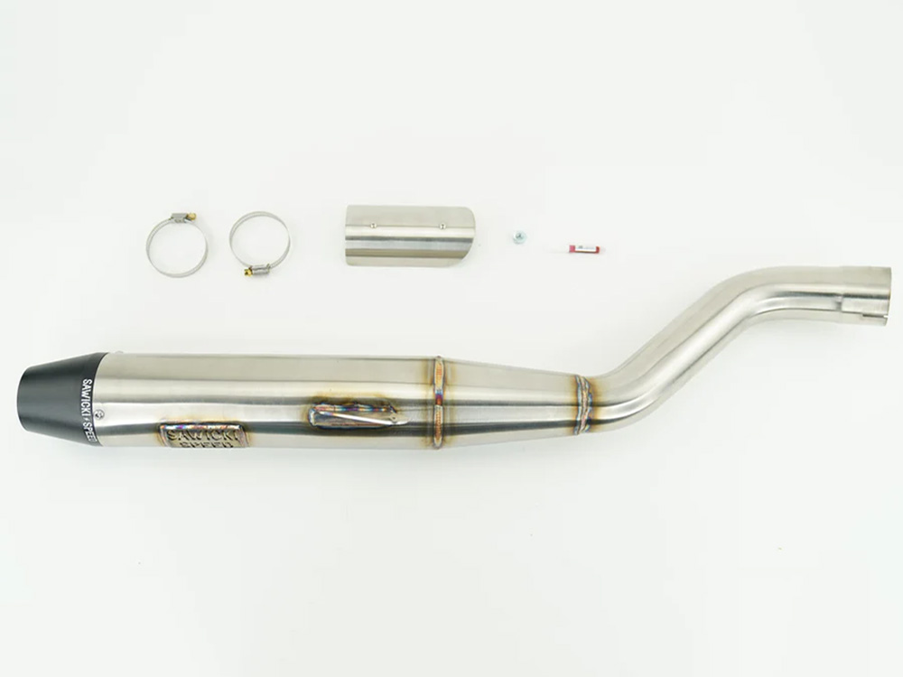 Slip On Muffler with Billet End Cap - Black. Fits Pan America 2021up. Sawicki Speed