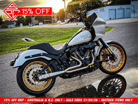 2-into-1 Elsinore Mid Length Exhaust - Stainless Steel. Fits Softail 2018up Non-240 Rear Tyre Models SP Concepts EXHAUST
