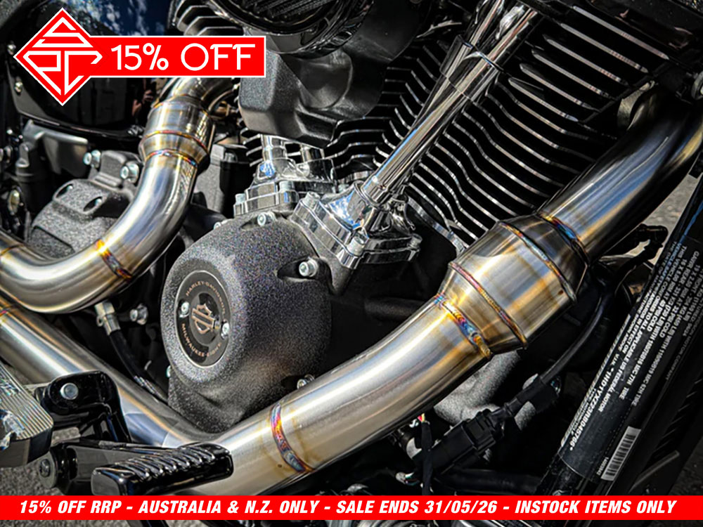 2-into-1 Elsinore Mid Length Exhaust With ProFlo Headers - Stainless Steel. Fits Softail 2018up Non-240 Rear Tyre Models SP Concepts EXHAUST - Image 4
