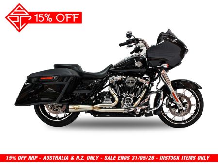 2-into-1 Cutback Exhaust - Stainless Steel with Black End Cap. Fits Touring 2017up. SP Concepts EXHAUST