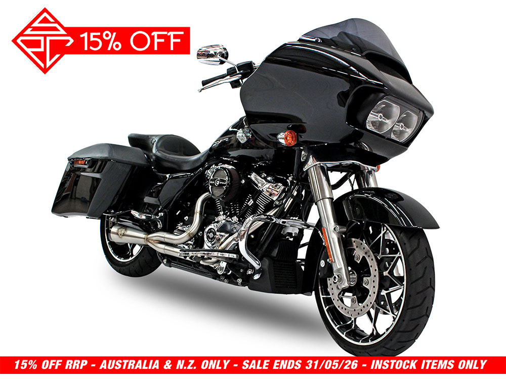 2-into-1 Cutback Exhaust - Stainless Steel with Black End Cap. Fits Touring 2017up. SP Concepts EXHAUST - Image 3