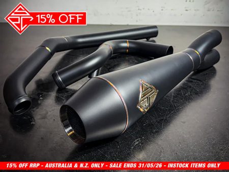 2-into-1 4.5in. Big Bore Exhaust - Black Onyx. Fits Touring 2017up. SP Concepts EXHAUST