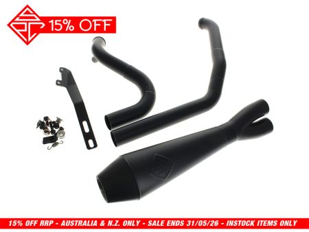 2-into-1 4.5in. Big Bore Exhaust - Black. Fits Touring 2017up. SP Concepts EXHAUST