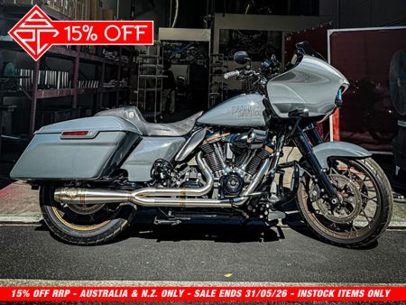 2-into-1 Elsinore Mid Length Exhaust - Stainless Steel. Fits Touring 2017up SP Concepts EXHAUST