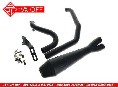2-into-1 4.5in. Big Bore Exhaust - Black. Fits Dyna 2006-2017 SP Concepts EXHAUST
