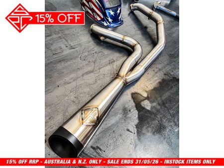 2-into-1 Cutback Exhaust - Stainless Steel with Black End Cap. Fits Touring 1995-2016 SP Concepts EXHAUST