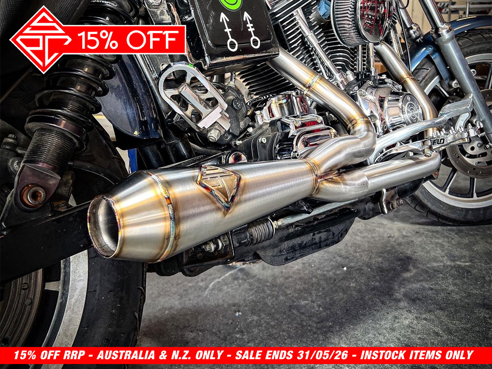 2-into-1 LaneSplitter Exhaust - Stainless Steel. Fits Dyna 1999-2005 SP Concepts EXHAUST - Image 2