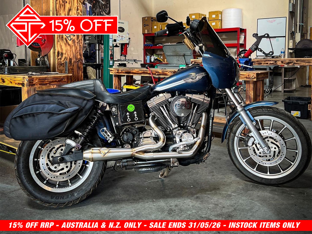 2-into-1 LaneSplitter Exhaust - Stainless Steel. Fits Dyna 1999-2005 SP Concepts EXHAUST