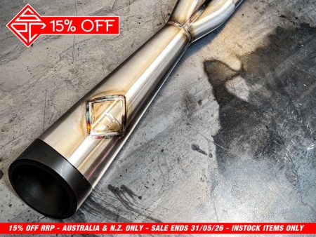 2-into-1 Cutback Exhaust - Stainless Steel with Black End Cap. Fits Dyna 1999-2005 SP Concepts EXHAUST