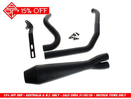 2-into-1 4.5in. Big Bore Exhaust - Black. Fits Dyna 1999-2005 SP Concepts EXHAUST