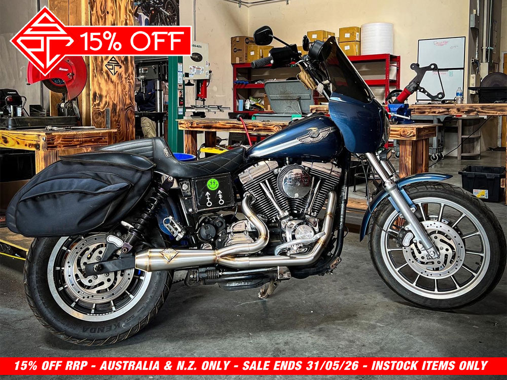 2-into-1 4.5in. Big Bore Exhaust - Stainless Steel. Fits Dyna 1999-2005 SP Concepts EXHAUST