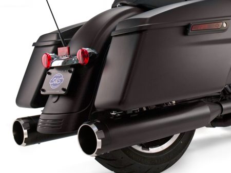 4-1/2in. Mk45 Slip-On Mufflers - Black with Black Thruster End Caps. Fits Touring 1995-2016. S&S