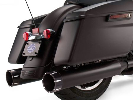 4-1/2in. Mk45 Slip-On Mufflers - Black with Black Tracer End Caps. Fits Touring 1995-2016. S&S