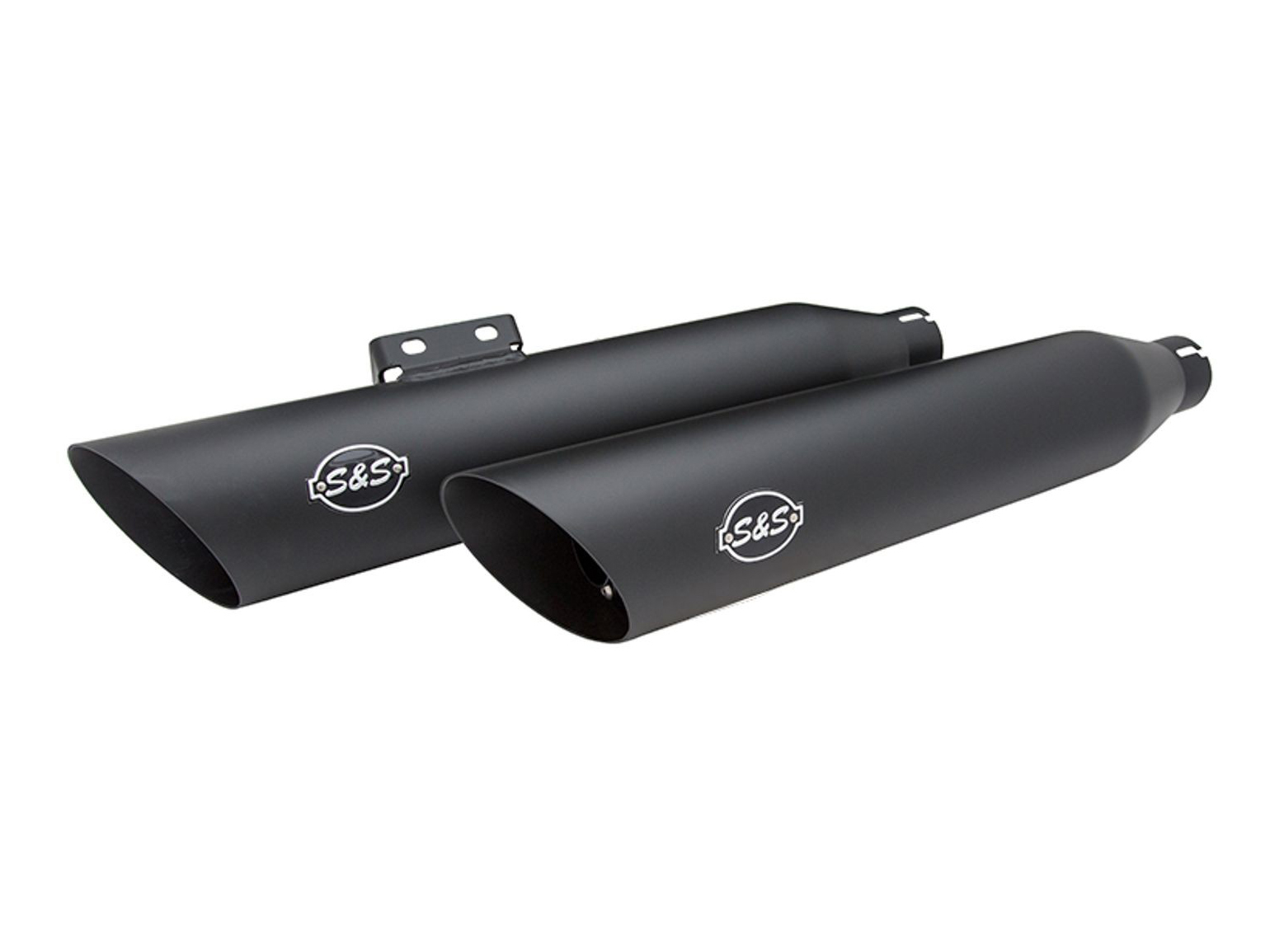3-1/2in. Slash Cut Slip-On Mufflers - Black. Fits Softail Slim, Street Bob, Standard & Low Rider Models 2018-2024 & Breakout & Fat Boy 2018up S&S - Image 4