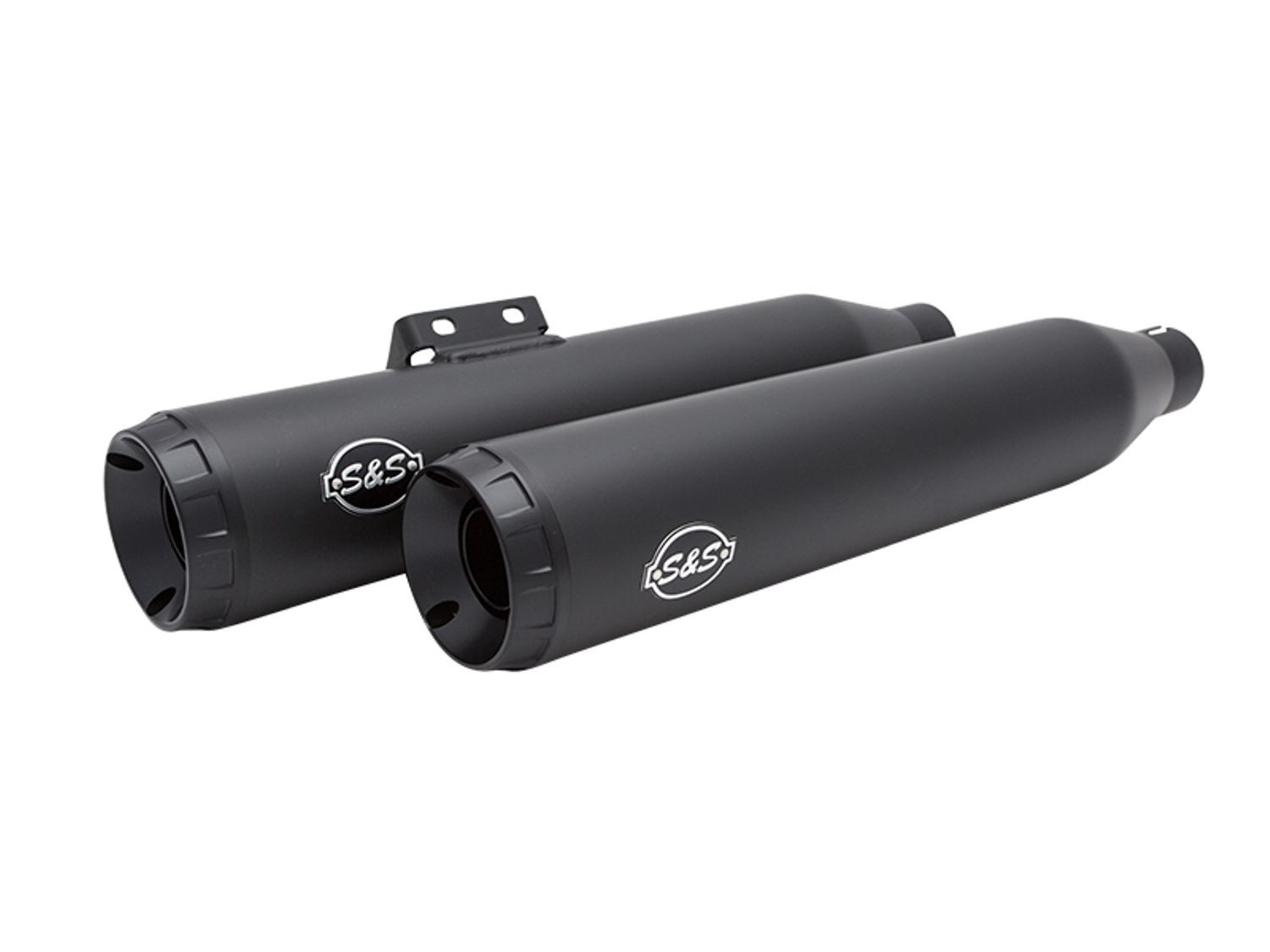 3-1/2in. Grand National Slip-On Mufflers - Black with Black End Caps. Fits Softail Slim, Street Bob, Standard & Low Rider Models 2018-2024 & Breakout & Fat Boy 2018up S&S - Image 4
