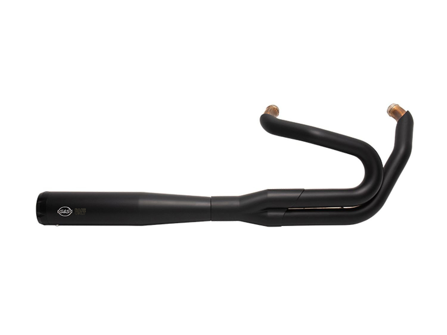 2-into-1 SuperStreet Exhaust - Black with Black End Cap. Fits Softail 2018-2024 Non-240 Rear Tyre Models. S&S - Image 3