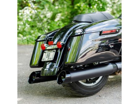 4-1/2in. Mk45 Slash Cut Slip-On Mufflers - Black with Black Cutlass End Caps. Fits Touring 2017up. S&S