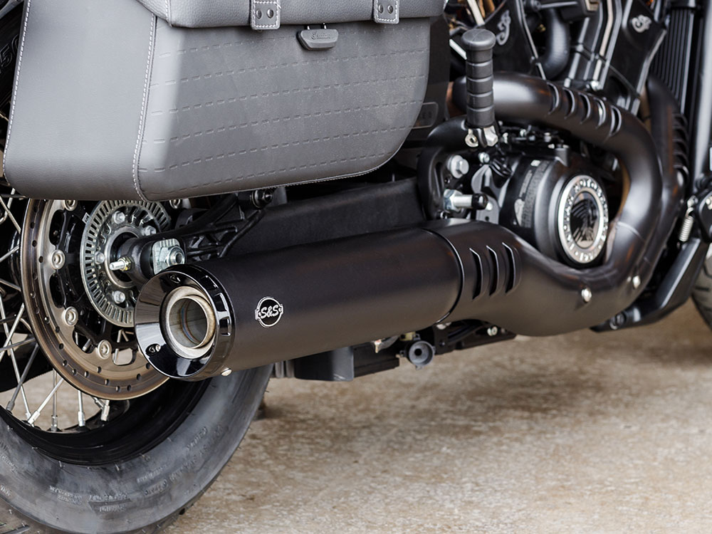 Grand National Slip-On Muffler - Black with Black End Cap. Fits Indian Scout 2025up S&S - Image 2