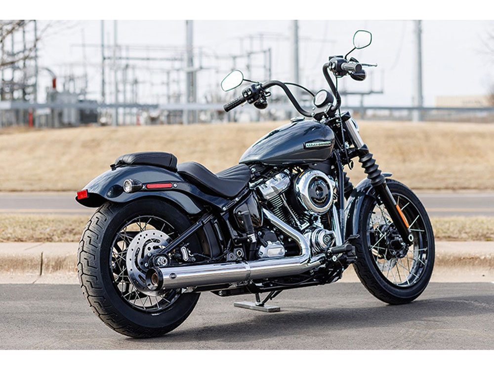 4in. Grand National Slip-On Muffler - Chrome with Black End Cap. Fits Softail Street Bob, Low Rider S, Low Rider ST & Heritage 2025up S&S - Image 2