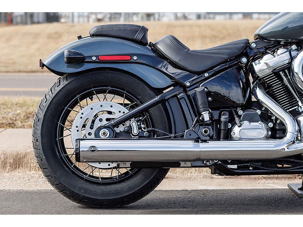 4in. Grand National Slip-On Muffler - Chrome with Black End Cap. Fits Softail Street Bob, Low Rider S, Low Rider ST & Heritage 2025up S&S - Image 4
