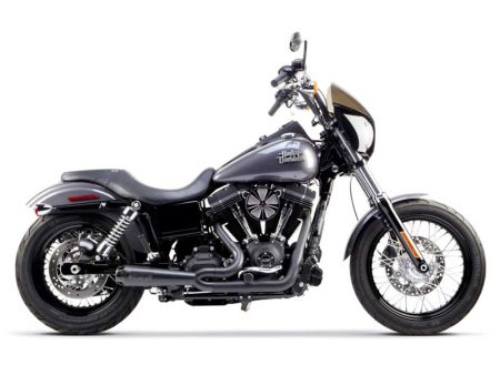 Comp-S 2-into-1 Exhaust - Black with Carbon Fiber End Cap. Fits Dyna 2006-2017. TWO BROTHERS RACING EXHAUST