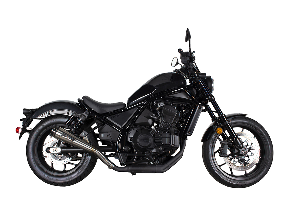 Comp-S Slip-On Muffler - Stainless with Carbon Fiber End Cap. Fits Honda CMX / Rebel 1100cc 2021up. TWO BROTHERS RACING EXHAUST