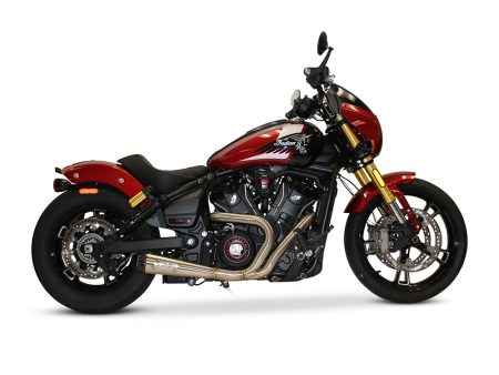 Comp-S 2-into-1 Exhaust - Stainless Steel with Carbon Fiber End Cap. Fits Indian Scout 2025up TWO BROTHERS RACING EXHAUST