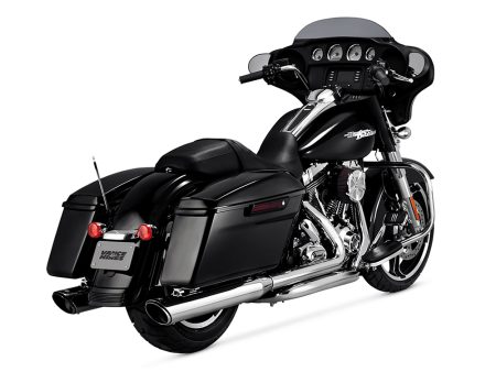 4in. Twin Slash Round Slip-On Mufflers - Chrome. Fits Touring 2017up Vance and Hines
