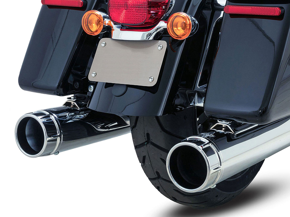 4.5in. Torquer 450 Slip-On Mufflers - Chrome with Chrome End Caps. Fits Touring 1995-2016 Vance and Hines - Image 3