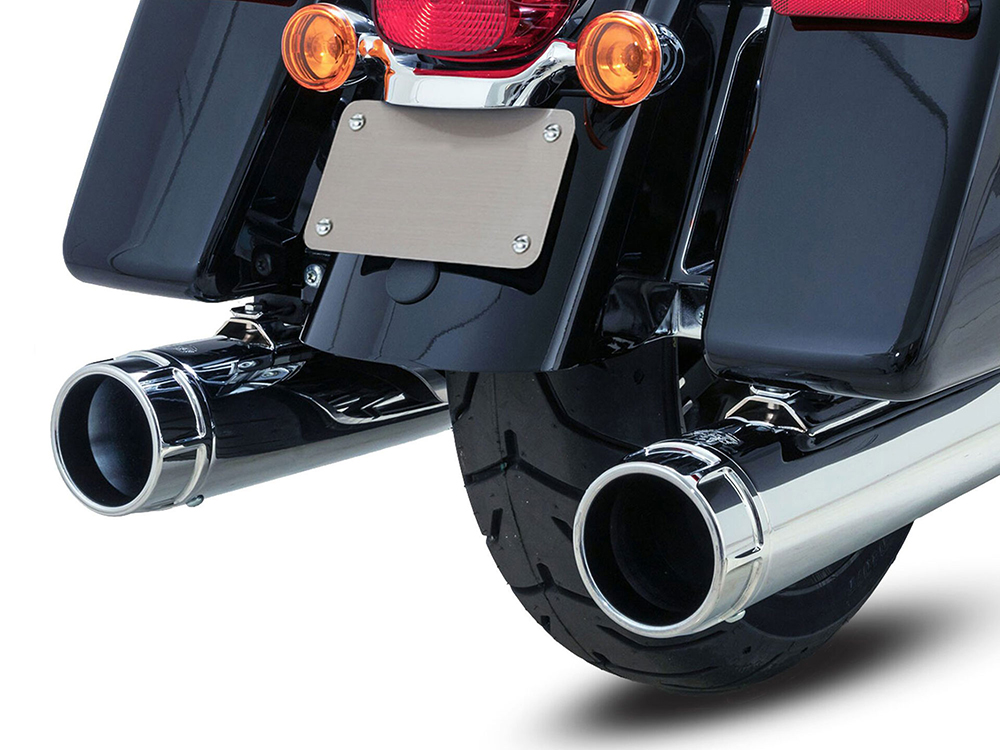 4.5in. Torquer 450 Slip-On Mufflers - Chrome with Chrome End Caps. Fits Touring 2017up Vance and Hines - Image 2