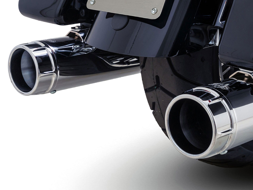 4.5in. Torquer 450 Slip-On Mufflers - Chrome with Chrome End Caps. Fits Touring 2017up Vance and Hines - Image 3