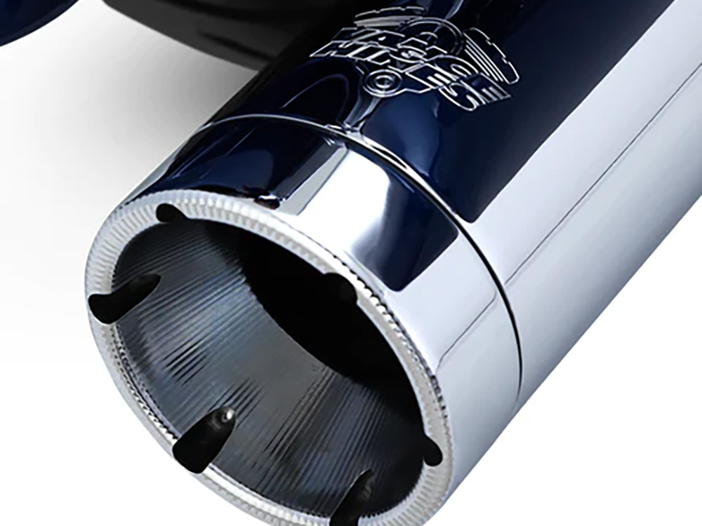 4in. Monster Round Slip-On Mufflers - Chrome with Chrome End Caps. Fits Touring 2017up Vance and Hines - Image 3